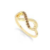 natural citrine infinity promise rings in yellow gold vermeil